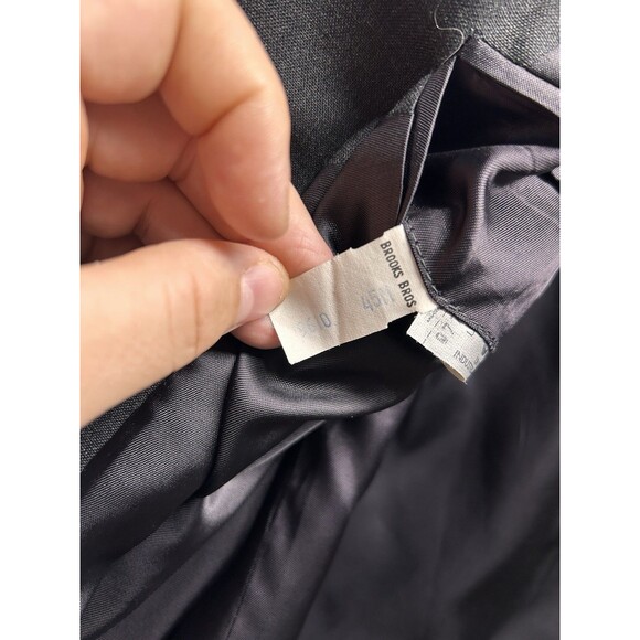 Brooks Brothers Sport Coat Men’s 45M 2 Button Sleeve Charcoal Grey Wool - Picture 8 of 13